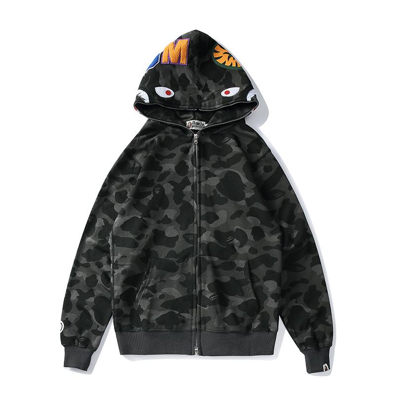 Unisex 3D Print Multi-color Shark Hoodie, 2025 Classic Loose Fit, Plus Size Cardigan Jacket