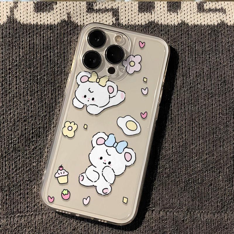 Cartoon Bär Transparente Weiche Hülle für iPhone 14/15/16pro/17/17pro Max