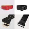 Faux Leather Wide Waist Belt With Pin Buckle For Fashion Accessories