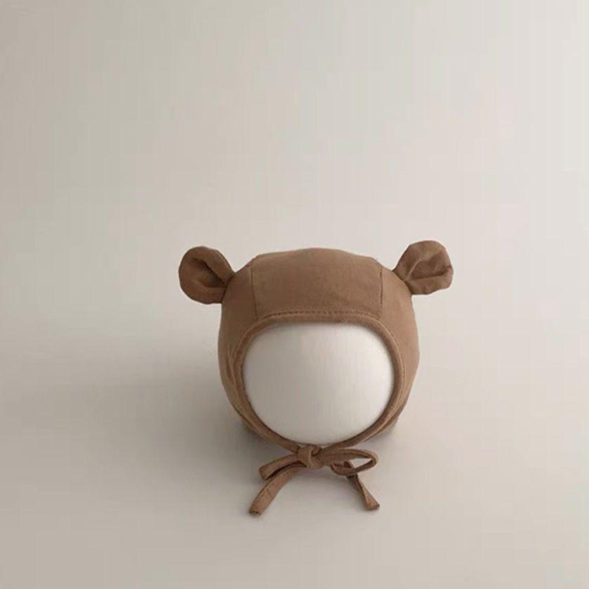 Newborn Pure Cotton Ear Protection Pullover Hat with Lace-up - Cute & Adorable for Spring & Autumn