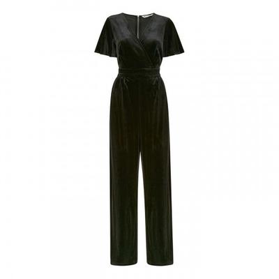 Womens/Ladies Wrap Velvet V Neck Angel Sleeve Jumpsuit