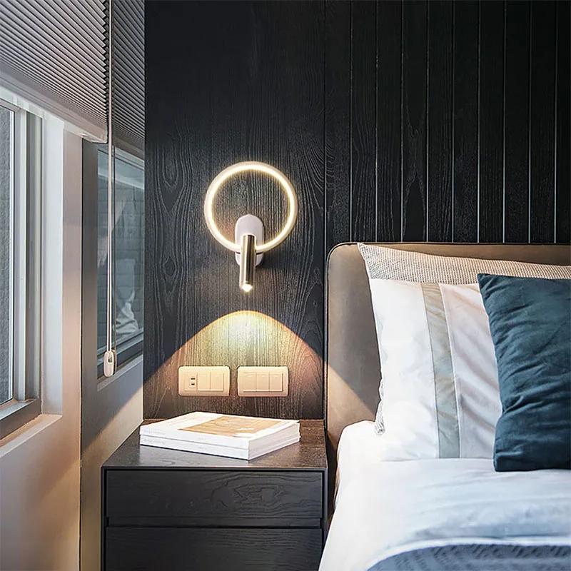 Modern Led Wall Lamp Bedside Sconce for Living Room Bedroom Aisle Stair Balcony Corridor Reading Study Home Decor Light Fixture