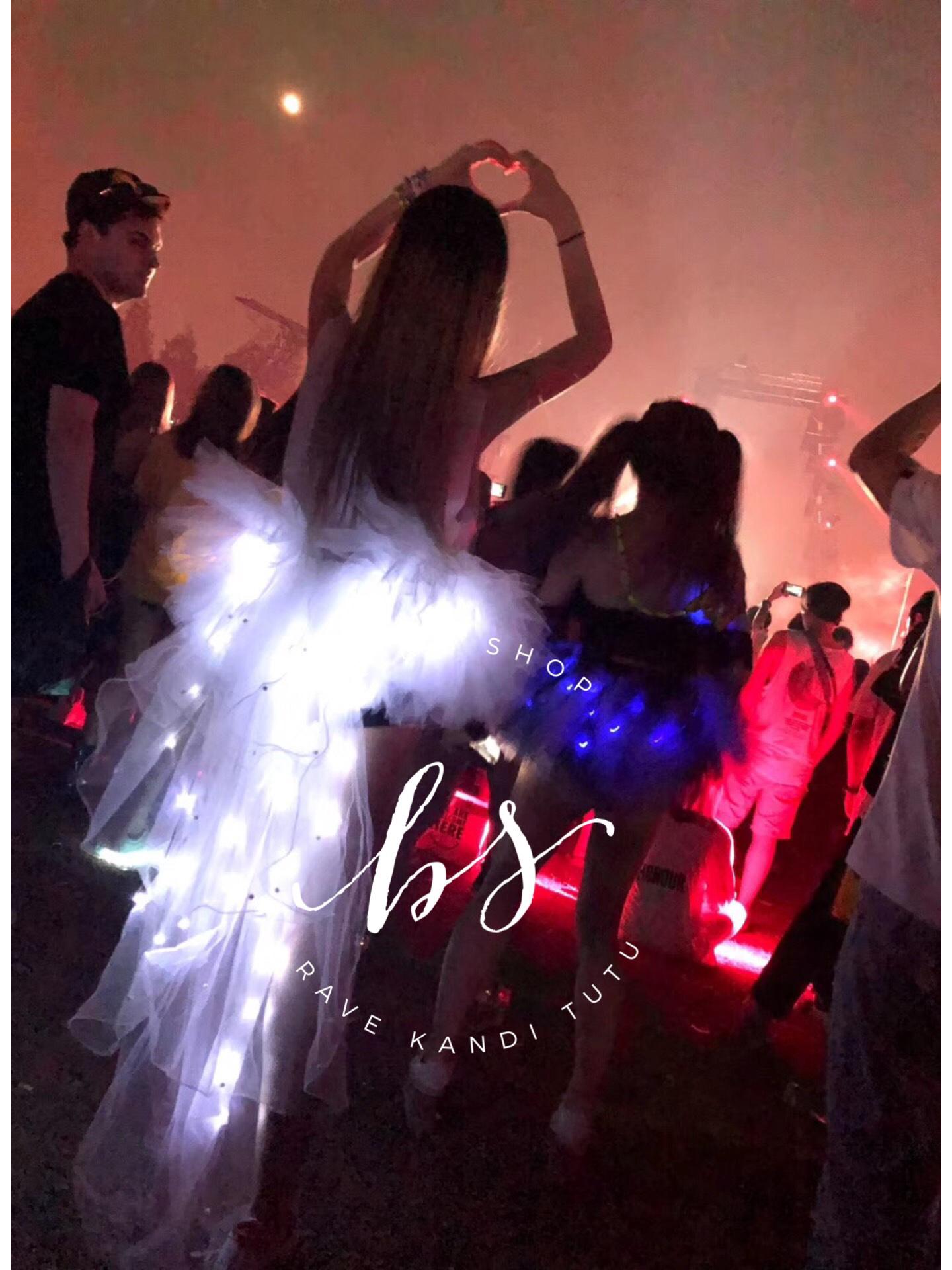 

EDM Диско Светодиодная Светящаяся Юбка-пачка с Пайетками One Size