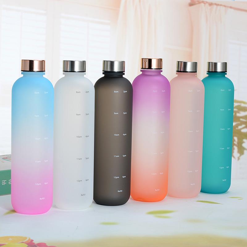 Tritan Gradient Sports Water Bottle - Large Capacity, Frosted Cola Design for Outdoor Fitness
