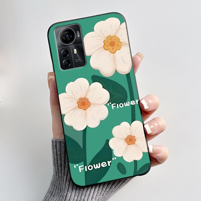 Für ZTE Blade A72S A7050 Hülle Für ZTE Blade V41 Smart Cover Luxus Mode Schmetterling Blume Silikon Weich Schwarz TPU Stoßfänger Schale