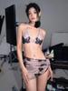 Wasteland Style High-End Bikini Set: 2024 Beach & Hot Spring Ready Swimsuit for Small Chest Gathering.