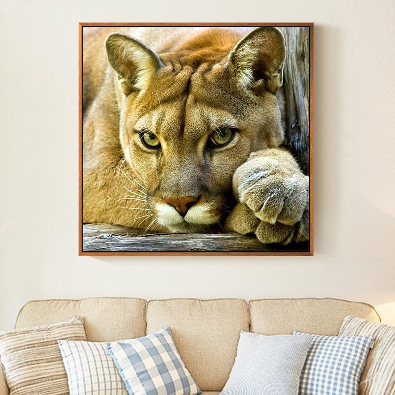 

Huacan DIY животных Лев Картина Вышивка Полный Белый Рукоделие Крест астек комплекты 14CT крест-стежок наборы для вышивки