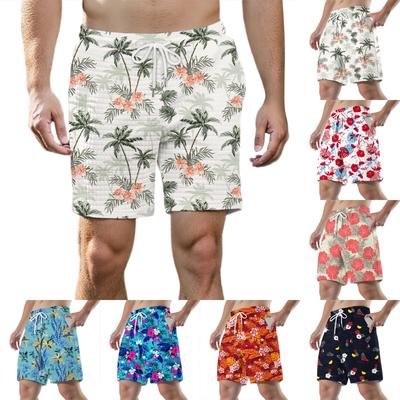 Men's Fashion Printed Sports Shorts Elastic Waistband Pocket Gym Shorts