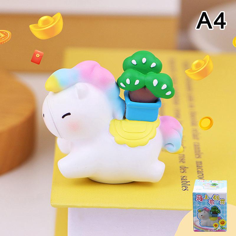 

Cute Cartoon Zodiac Horse Ornaments Year Of The Horse Mascot Resin Desktop Home Decoration Funny Gift Year Horse Figurine