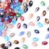 50pcs/lot 6x8mm Multicolor Oval Crystal Beads Faceted Loose Spacer Glass Rice Beads For DIY Charm Bracelet Earrings Accessories
