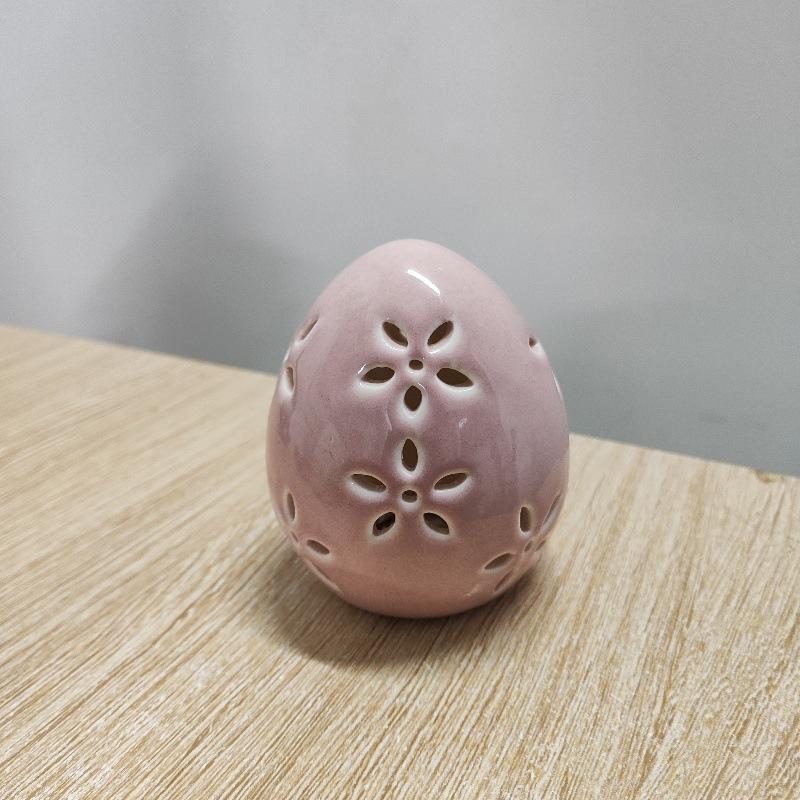 Keramische Eierdekorationen, LED-Licht leuchtende ausgehöhlte Eierornamente, kreative Geschenke
