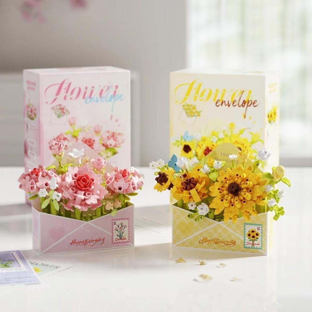 Tulip Rose Sunflower Flower Bouquet Building Blocks Mini Bricks Building Block Toy