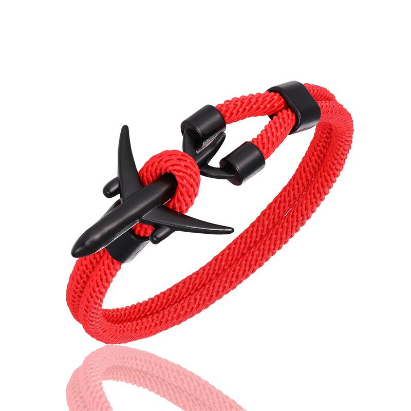 Airport Fashion Men Women Airplane Anchor Bracelets Charm Rope Chain Paracord aviation life Jewelry Pulseras hombres