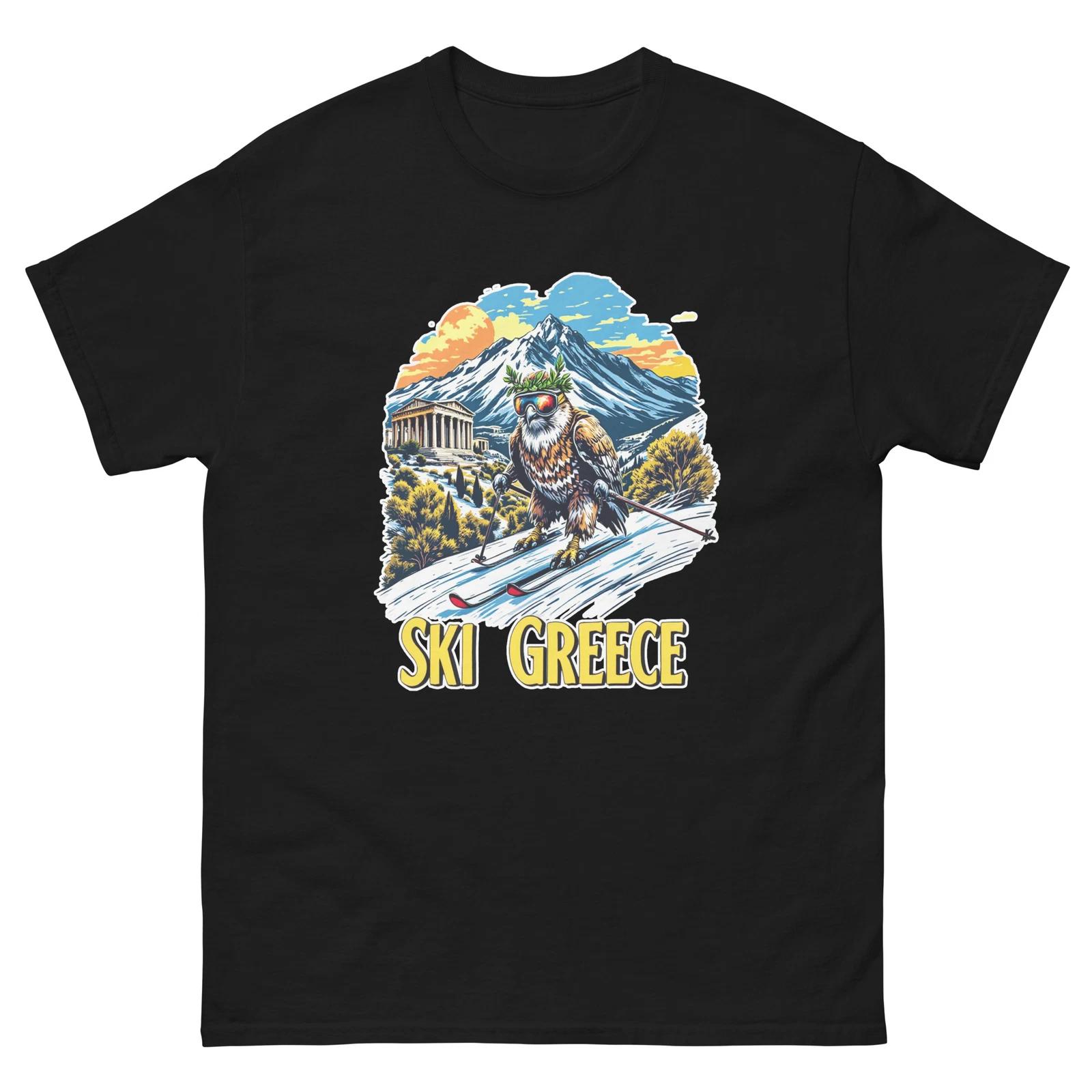 Ski Greece Eagle Cute Animal Skiing T-Shirt 2XL