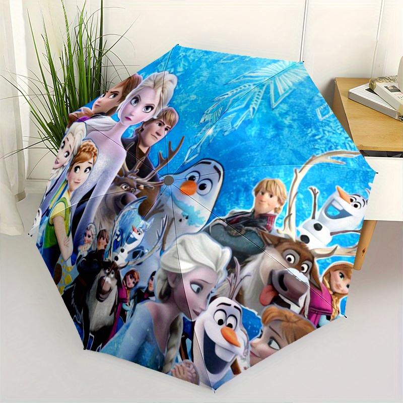 Frozen Elsa Anna Olaf Snowman Automatic 3-Fold Umbrella Design, Cute Cartoon Pattern, Portable Outdoor Umbrella, Perfect, Holiday Gift for D