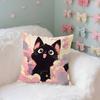 Cute Black Cat Case Plush Fabric Soft Pillowcase Double Sided Print Cushion Cover Household Gifts