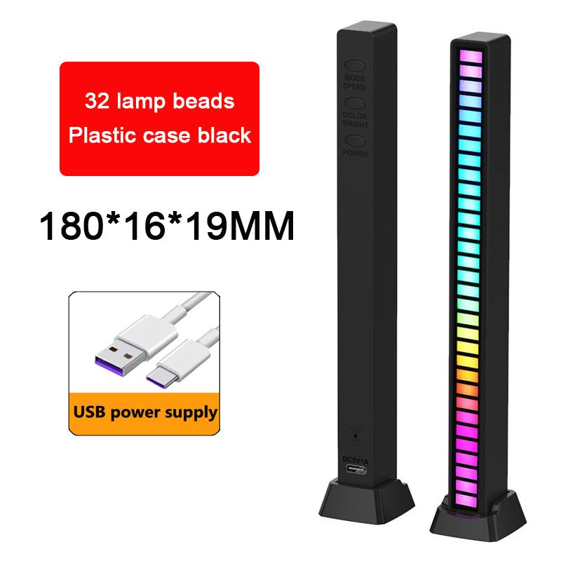 LED RGB Strip Light Music Sound Control Pickup Rhythm Ambient Lamp Atmosphere Night Lights For Bar Car Room TV Gaming Decoration
