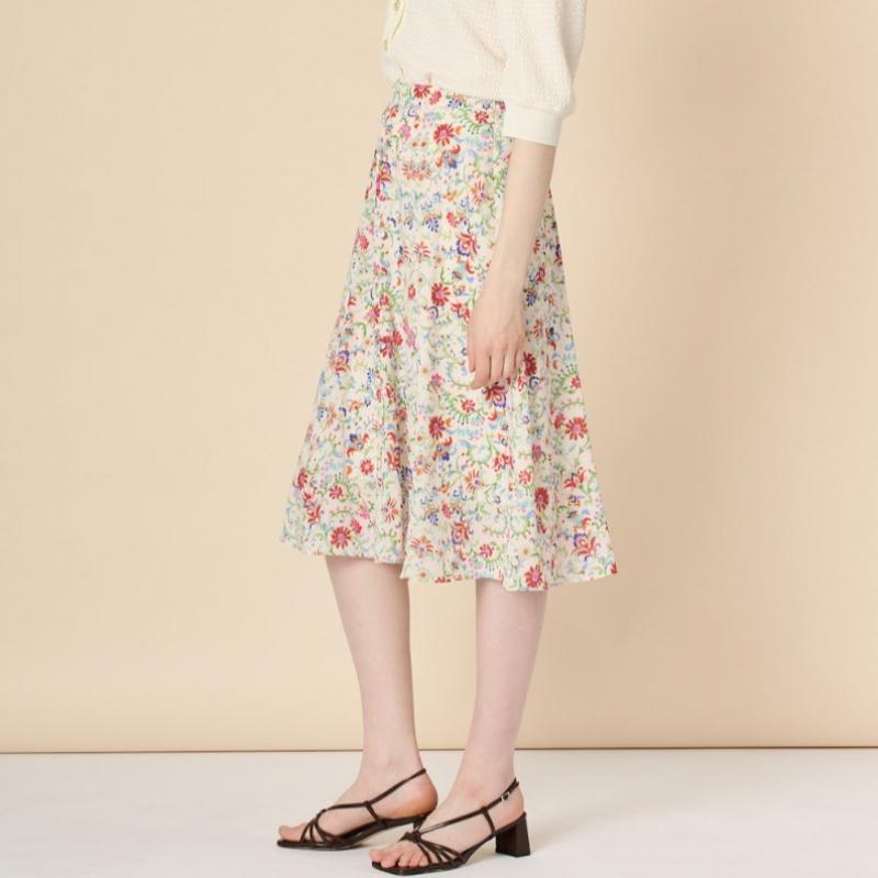 BCBG Flower Print Banding Skirt B3m3s209
