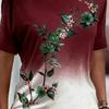 Summer Women's 3D Printed Crew Neck T-Shirt Fashion Versatile Breathable Trend Casual