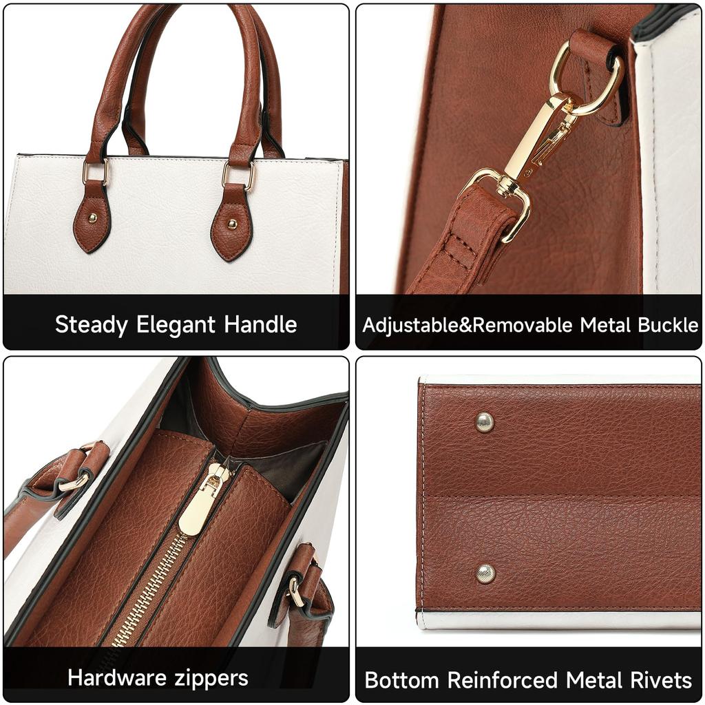 LEEXTON Women's Handbag, Tote Bag, Shoulder Bag, 2-Way, High-Quality, Large Capacity, Commuting, School, Stylish Business Bag
