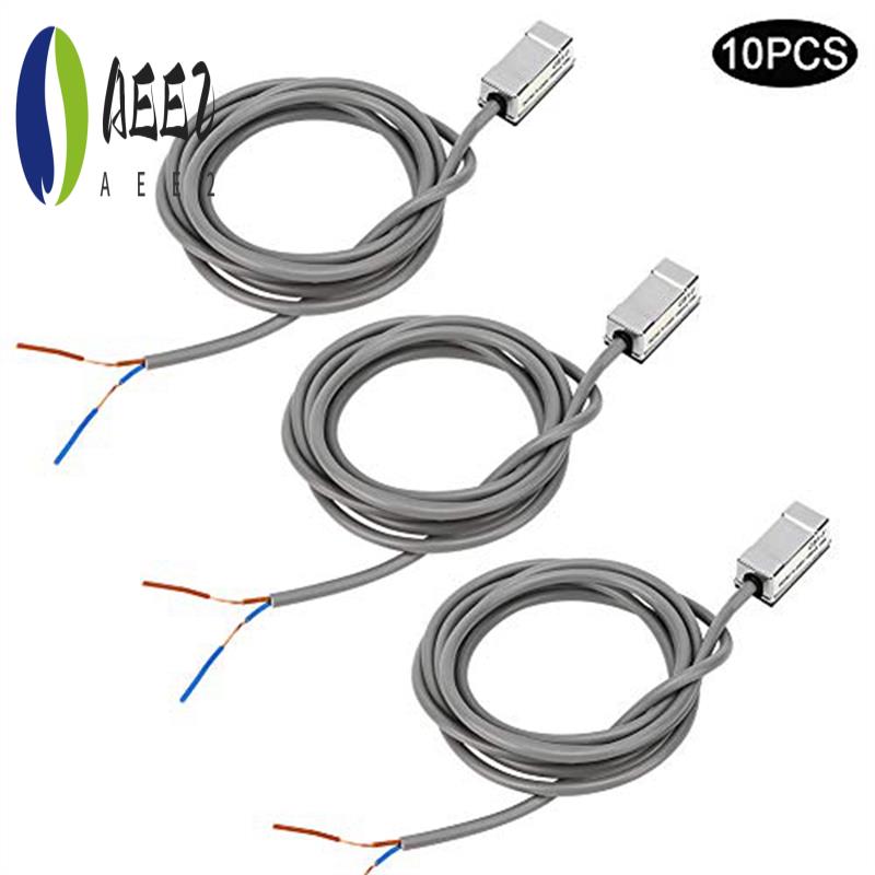 

AEE2-10Pcs Air Cylinder Magnetic Sensor Switch, CS1-F DC/AC 5-240V Adaptable For SC/SI/SU/MI/JSI Type Pneumatic Cylinder