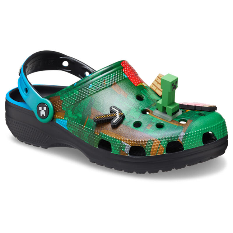 Crocs Classic clog full-length print hole shoes for men and women green blue