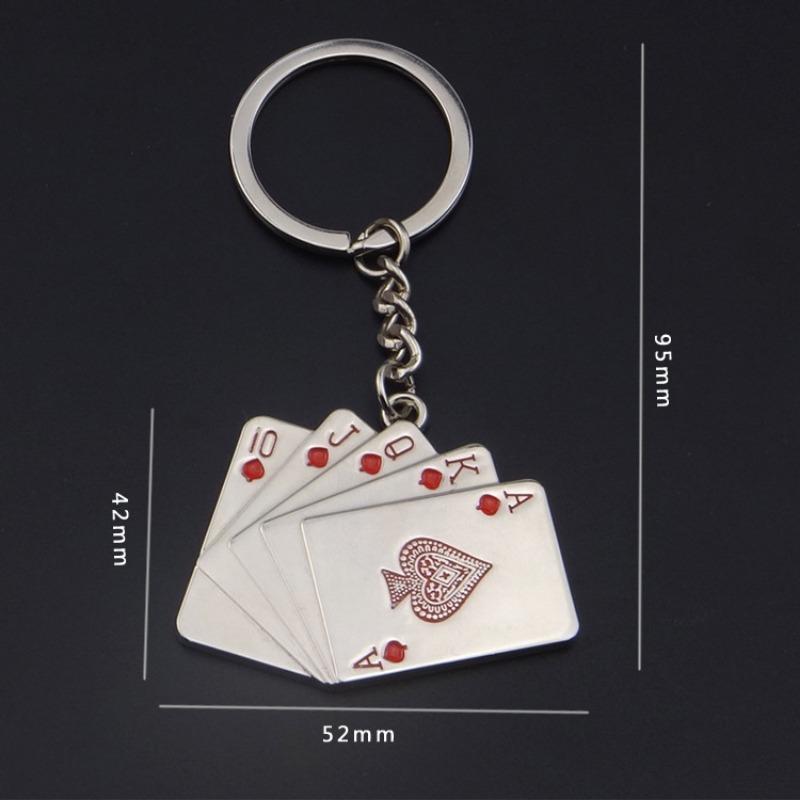 1PCS Unisex Keyring Creative Poker Key Holder Men's Car Keychains Versatile Key Ring Metal Key Chain Accessories