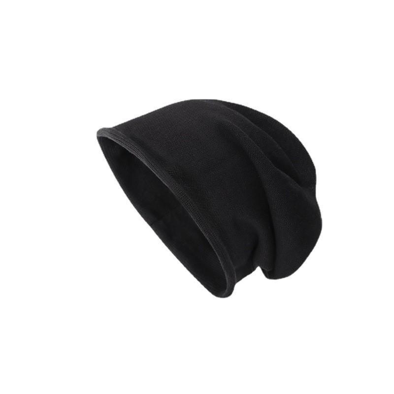 Autumn and Winter Knitted Hat Season Pile Hat Japanese Style Black Versatile Wool Big Head Circumference Baotou Confinement Cold Hat Men's Trend