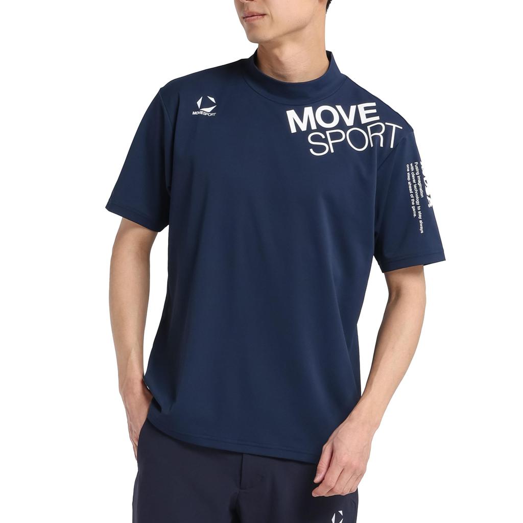 Move Sports EXcDRY Pique Mock Neck Short Sleeve by Descente NV00 Men's High-Gauge Shirt, Breathable, Golf, (ST5SHTZ5MB)
