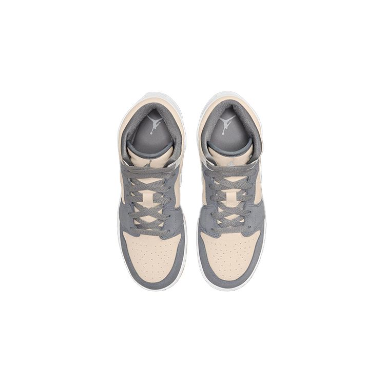 Air Jordan 1 Mid SE GS Coconut Milk Particle Grey Kinder-Sneaker Creme DN4346-100