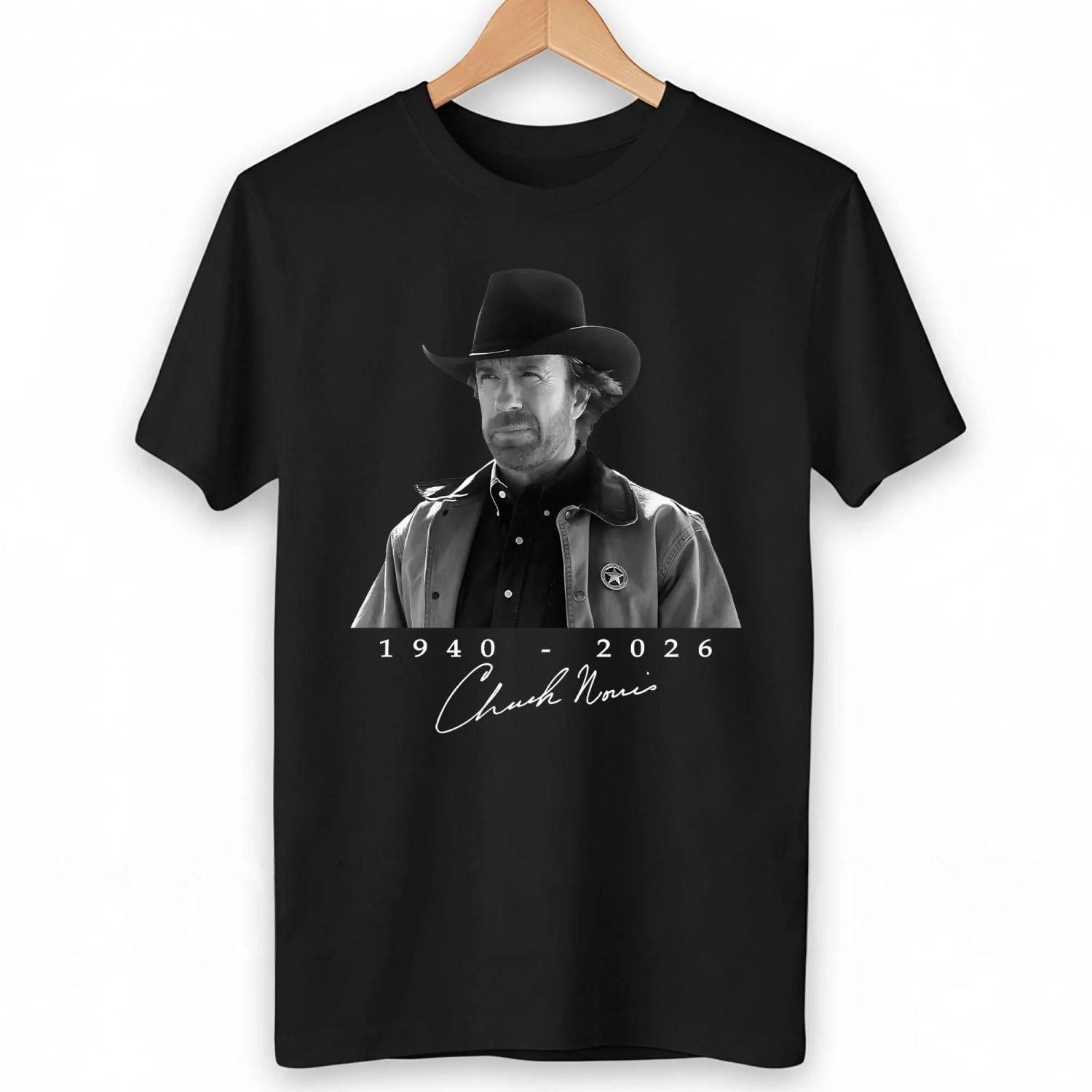 

Chuck Norris 1940-2026 Printed T-shirt Men Women Summer Cotton Clothing Retro Fashion Round Neck Short Sleeved Tee Streetwear S разноцветный