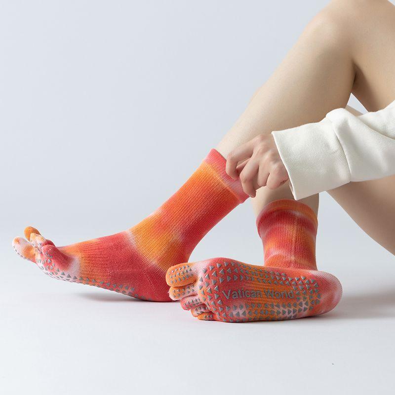 

Knee Socks Winter Heattech Split Toe Sports Yoga Socks Orange Red