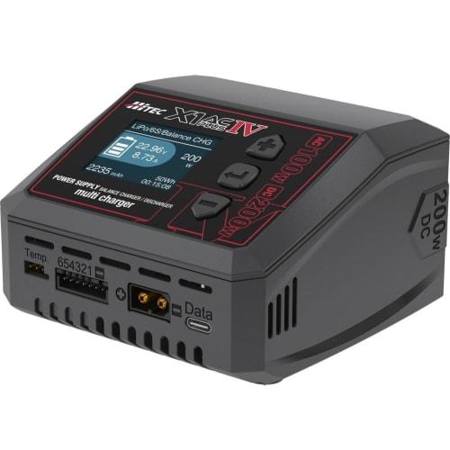 Hi-Tec X1 AC Plus IV Multi-Charger 44354, Dual-Channel AC/DC Charger/Discharger, High Performance, Easy Operation, Compatible with RC Batteries, Trick