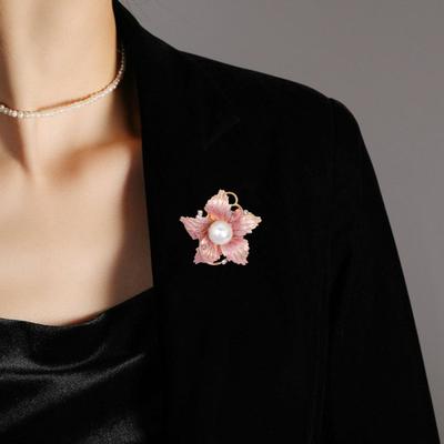 Moederdag Broche Emaille Bloemontwerp Broche met Imitatie Parels Strass Ingelegd Bruiloften Feesten Dagelijks Gebruik