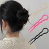 Design Retro Haarknoten U-förmige Haarstäbchen Clip Spangen Haarnadeln Frau Mädchen Pferdeschwanz Fleischbällchen-Kopf Süße Haaraccessoires