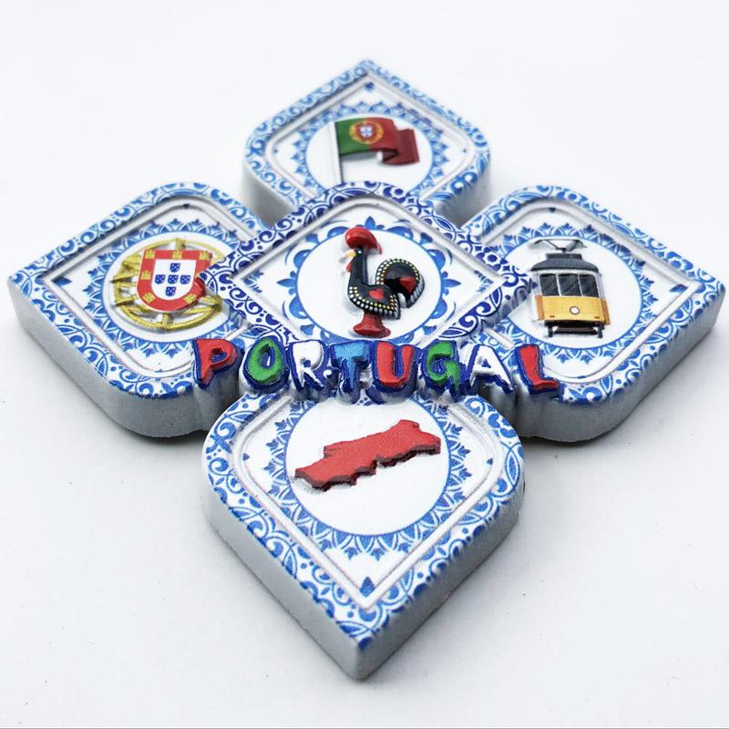 Portugal Fridge Magnets Creative Mosaic Lisbon Cock Tourist Souvenirs Refrigerator Magnetic Stickers Wedding Gifts