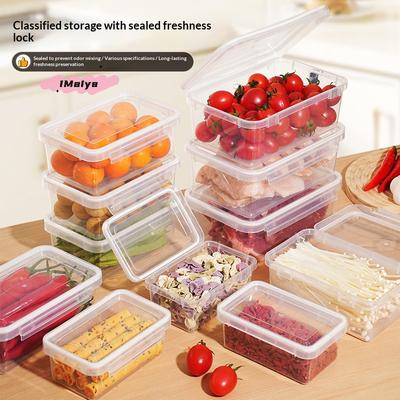 Food Storage Box Transparent Storage Container Fridge Organizer Microwave Safe Fresh-Keeping Sealing Box Kitchen Food Dispenser