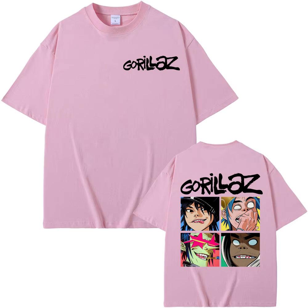 Rock Band Gorillaz Vintage Cartoon Graphic Tshirts Men Women Harajuku Classic Hip Hop  T Shirts pure Cotton T Shirt Streetwear
