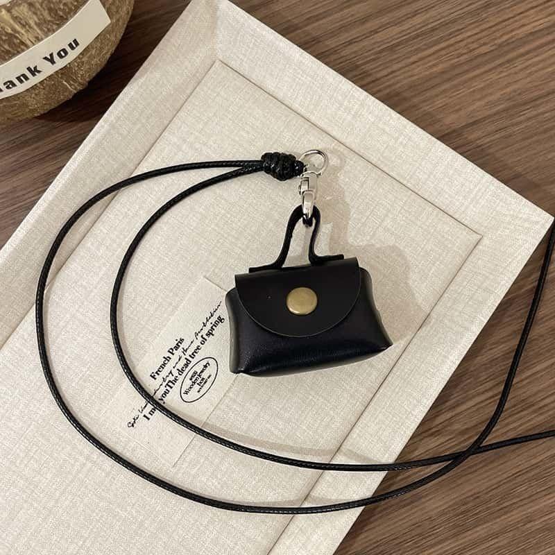 

Compact Coin Purse Keychain Pendant Small Pocket Bag Necklace Miniature Storage Organizer Lightweight and Portable for Everyday Use One size чорний