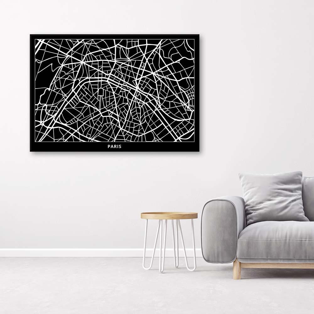 Canvas Print, Plan of Paris Streets