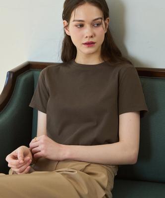 Deuloupisumeon Supima Silket Crew Neck Short Sleeve T-Shirt [Brown]