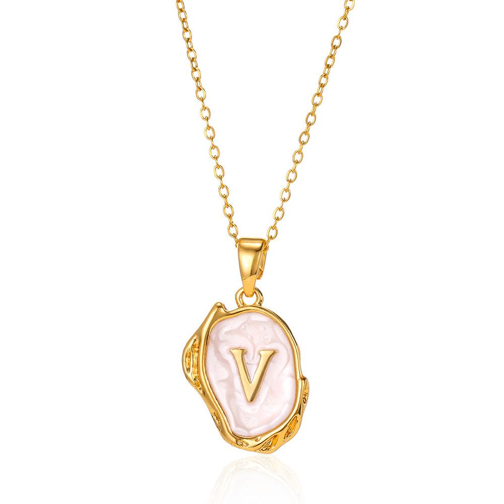 26 Letter Irregular Pendant Ladies 18K Gold-plated Letter Necklace Dating Birthday Gift