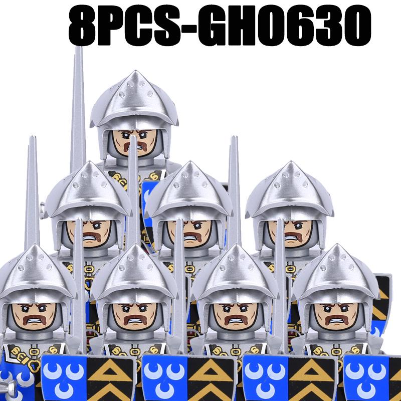 Medieval Military Europe King Soldier Figures Building Blocks Castle Lion Knight Sword Infantry Weapon Warrior Bricks Toys Gifts