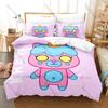 Cool ItsFunneh Krew Teddies Bedding Set Duvet Cover + 2 Pillowcases Cute Cartoon Krew Plush Teddy Kids Gaming Bedroom Decor