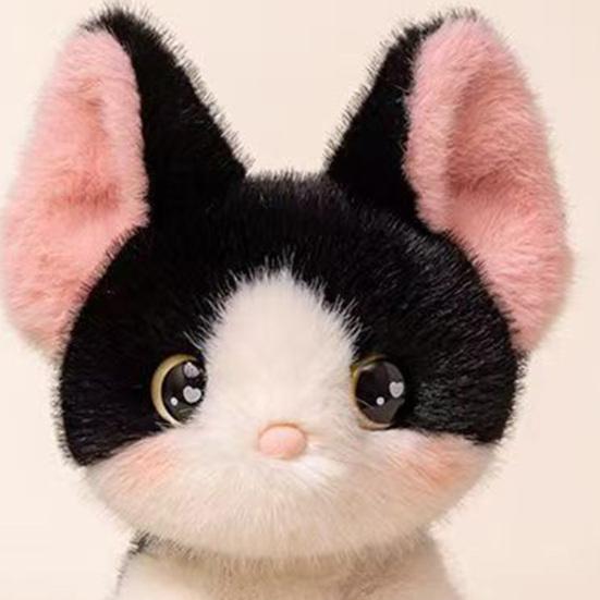 Boneca de Gato Realista Siamês Tricolor Brinquedo de Pelúcia Animal de Pelúcia Macio Amigo de Mesa Fofo e Presente de Apoio Emocional