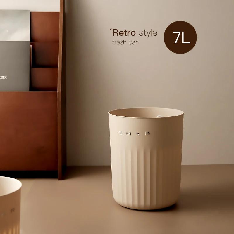 

Minimalism Pp Wastebasket Living Room Kitchen High-capacity Recycle Bin Bathroom Lidless Trash Can Kitchen Garbage Cube