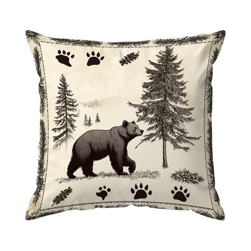 Rural Style Wildlife Cushion Pillowcase Printed Polyester 45x45cm Throw Pillow Cover Decorative Sofa Cushion Pillowslip Decor