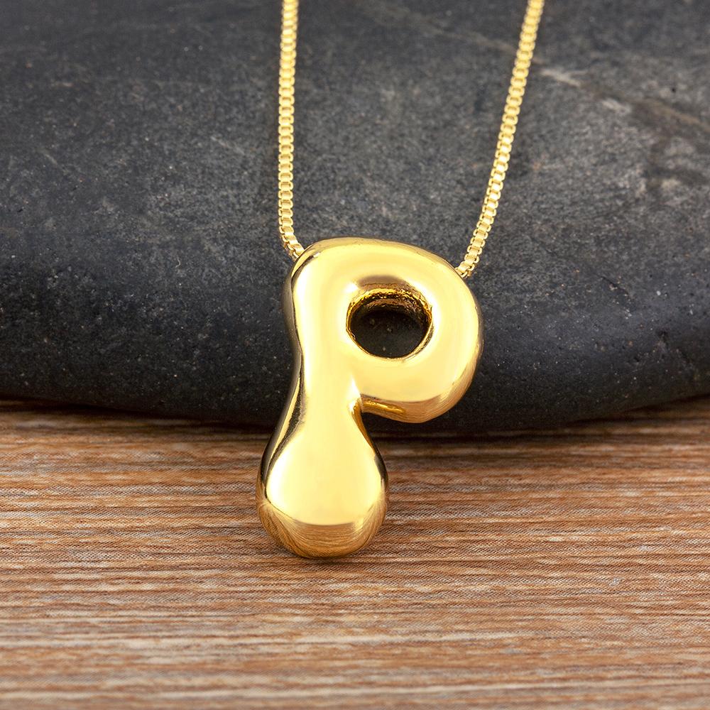 Nidin High Quality Creative Trend A-Z Letters Charm Pendant Necklace For Female Male Name Initials Alphabet Jewelry Accessories