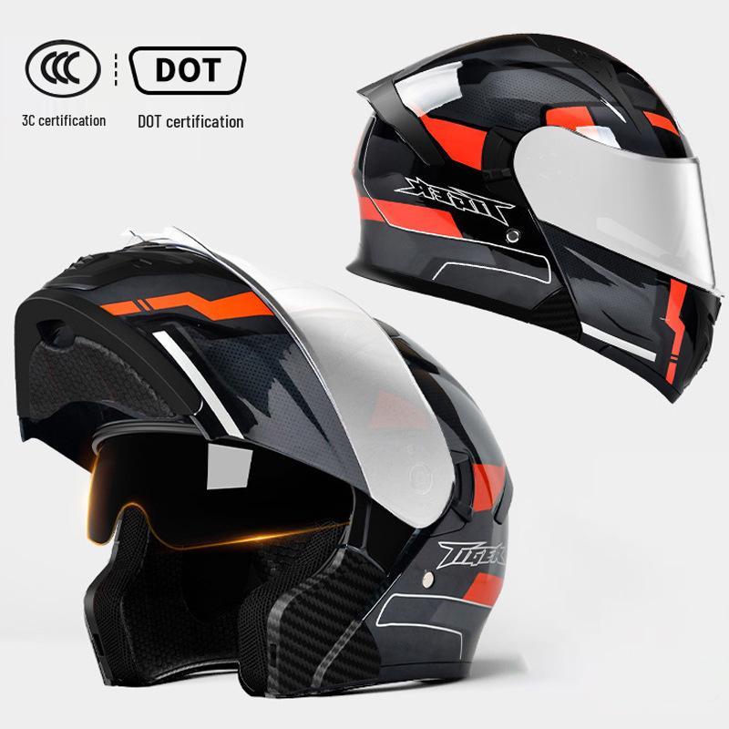 DOT Certified Flip-Up Full Face Motorcycle Helmet for All-Season Safety