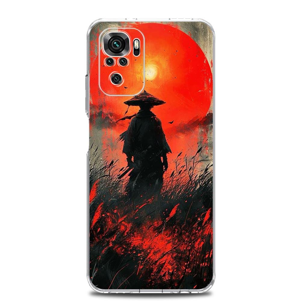 Japanese Bushido Samurai Phone Case For Xiaomi Redmi Note 14 13 12 4G 9 8 10 11 Pro Plus 5G 14C 13C 12C 10C 9C 9A Clear Cover